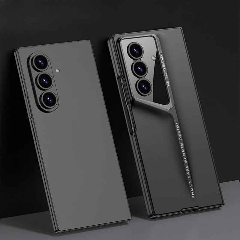 Fine Hole Matte PC Phone Case + Steel Film for Samsung Galaxy Z Fold 7 Zfold 6 5 4 Ultrathin Full Coverage Protective Hard Cover