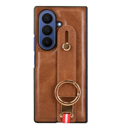 Samsung Galaxy Z Fold 7 New Anti-Shock Business Leather Wristband Cover Case For Samsung ZFold7 Non-Slip Protective Case