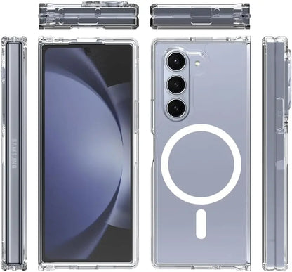Magnetic Phone Case For Samsung Galaxy Z Fold 6 7 Clear Shockproof Cover Wireless Charging for Magsafe Shell For Z Fold7 Fold6