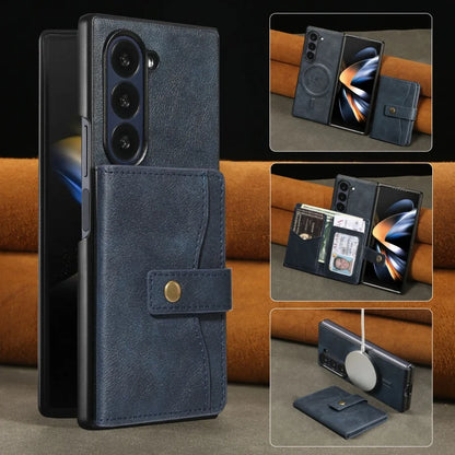 MagSafe Wireless Charging Wallet Card Phone Case For Samsung Galaxy Z Fold 7 6 5 4 3 Fold7 Fold6 Fold5 Flip Purse Holder Cover