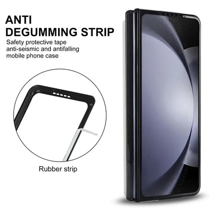 Pen Slot Leather Wallet Card Phone Case for Samsung Galaxy Z Fold 7 6 5 4 3 Fold6 Fold5 Fold4 Fold3 Retor Flip Stand Cover Etui