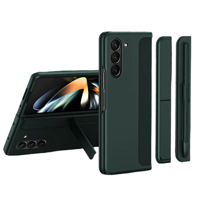 Invisible Bracket Stand Shockproof Phone Case For Samsung Galaxy Z Fold 7 ZFold 6 5 4 3 Protective Full Cover+Pen Slot Holder