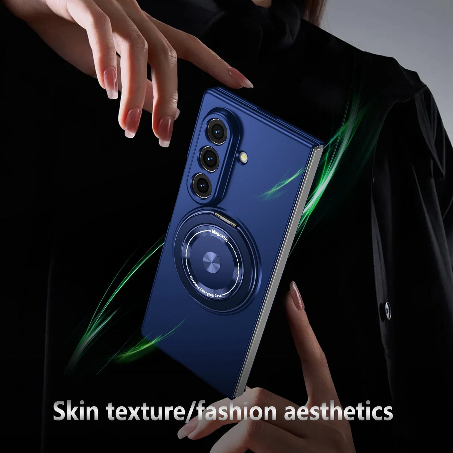 Luxury Military Armor Solid Color Magnetic 360 Bracket Phone Case For Samsung Z Fold 7 6 5 4 3 Wireless Charge Shockproof Cover