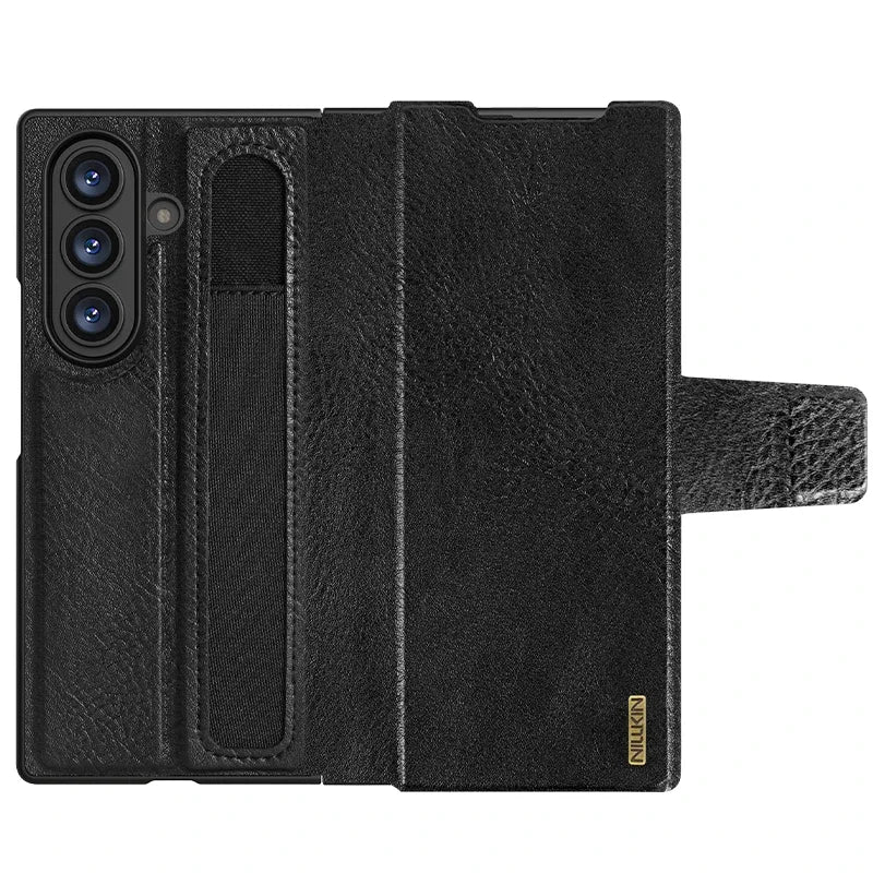 Nillkin For Samsung Galaxy Z Fold 7 5G Case Aoge Flip Leather Cases with S-Pen Holder Full Cover Protection