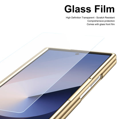 For Samsung Galaxy Z Fold 7 6 5 4 3 360° Folding Flap Leather Pen Groove Tempered Glass Film Drop Resistant Phone Case