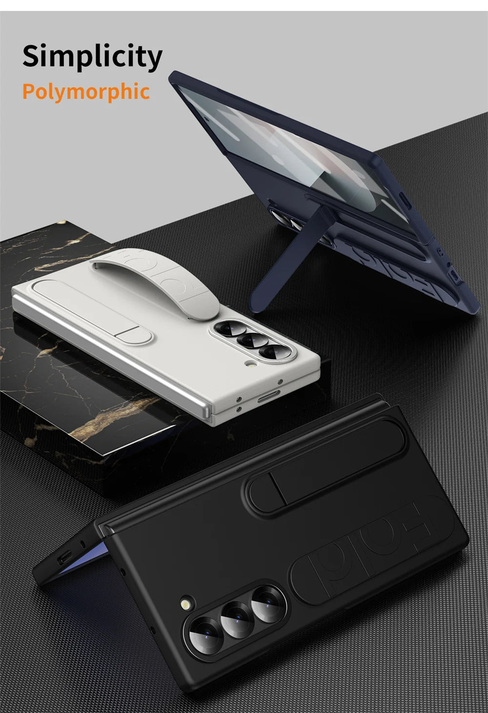 Luxury Wristband Invisible Bracket Case for Samsung Galaxy Z Fold 6 5 4 3 7 fold6 Hand Wrist Strap Folding Stand Silicone Cover