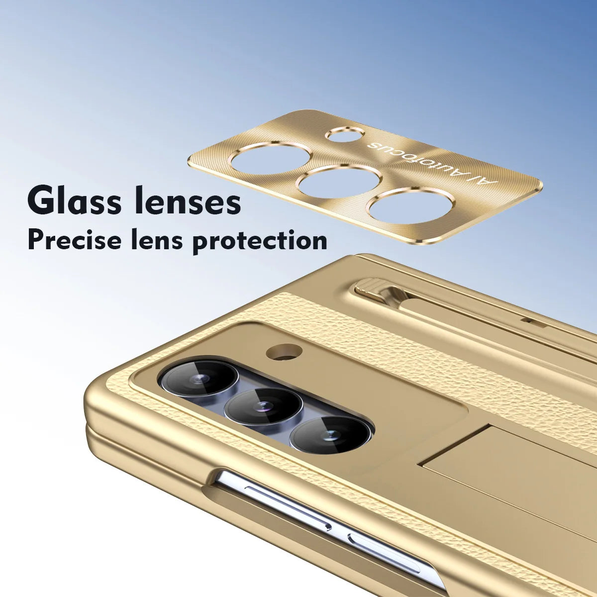 Stylus Pen Slot Bracket Phone Case for Samsung Galaxy Z Fold 7 Fold 6 5 4 Glass Film UV Electroplating Edge All-inclusive Cover