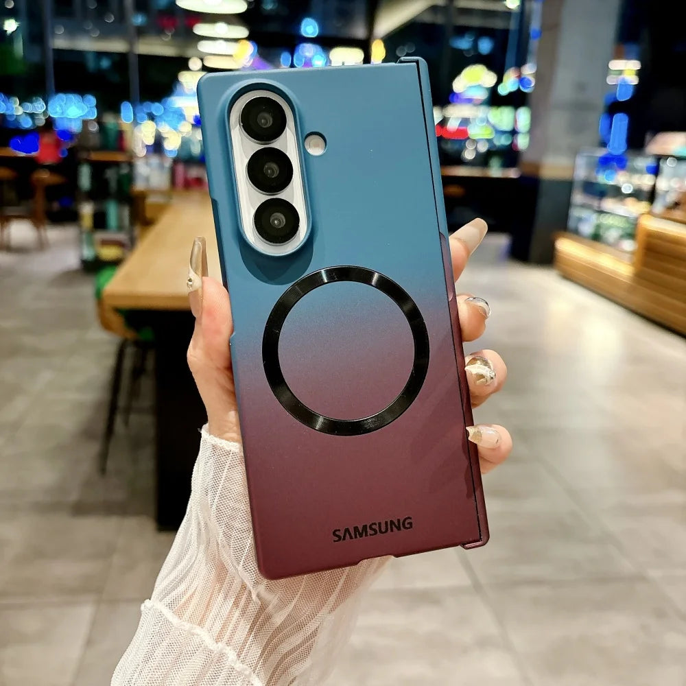 Matte Ultra Slim Liquid Silicone For Magsafe Wireless Charge Fold Phone Case For Samsung Z Fold 7 6 5 4 3 Anti Drop Bumper Cover