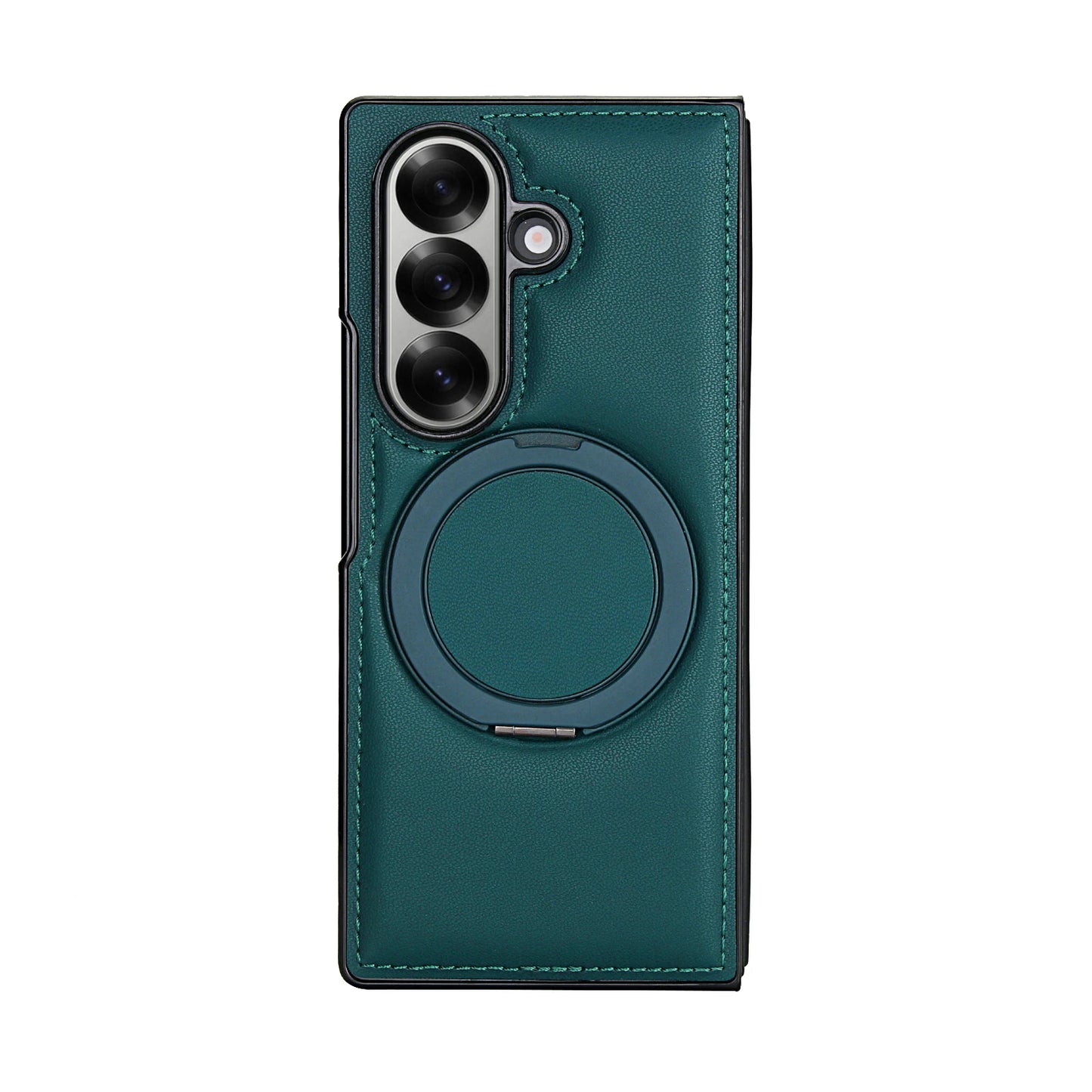 Rotating Bracket Pu Leather Phone Case for Samsung Galaxy Z Fold7 Z Fold 6 5 4 3 Magnetic Charging Camera Screen Protective Cover