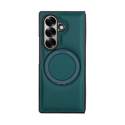Rotating Bracket Pu Leather Phone Case for Samsung Galaxy Z Fold7 Z Fold 6 5 4 3 Magnetic Charging Camera Screen Protective Cover