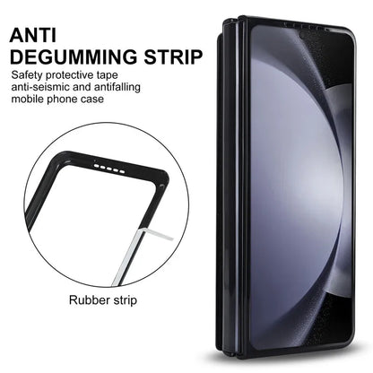 Pen Slot Leather Wallet Card Phone Case for Samsung Galaxy Z Fold 7 6 5 4 3 Fold6 Fold5 Fold4 Fold3 Retor Flip Stand Cover Etui