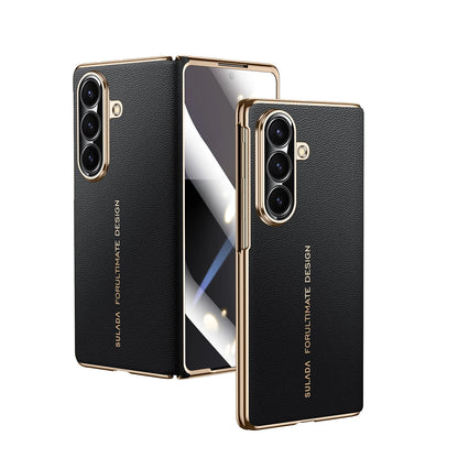 Luxury Full Cover Leather Case for Galaxy Z Fold 7 – Invisible Magnetic Protection