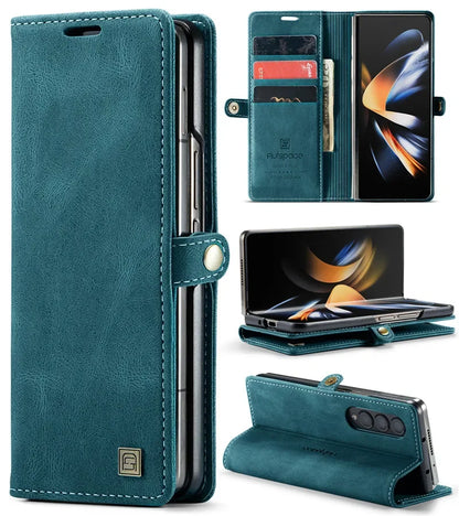Retor Magnetic Leather Wallet Card Slots Phone Case for Samsung Galaxy Z Fold 7 6 5 4  Fold6 Fold5 Fold4 Flip Stand Cover Bag
