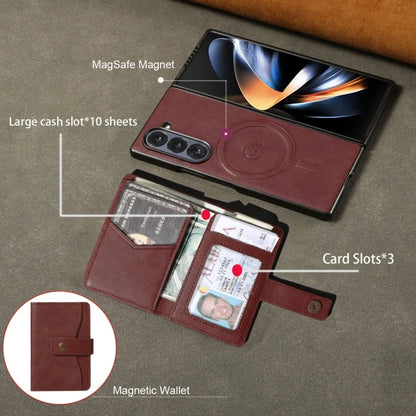 MagSafe Wireless Charging Wallet Card Phone Case For Samsung Galaxy Z Fold 7 6 5 4 3 Fold7 Fold6 Fold5 Flip Purse Holder Cover