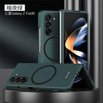Ultra Thin Folding Skin Mobile Phone Case For Samsung Galaxy Z Fold 7 Magnetic Suction PC Matte Bumper Hard Cover