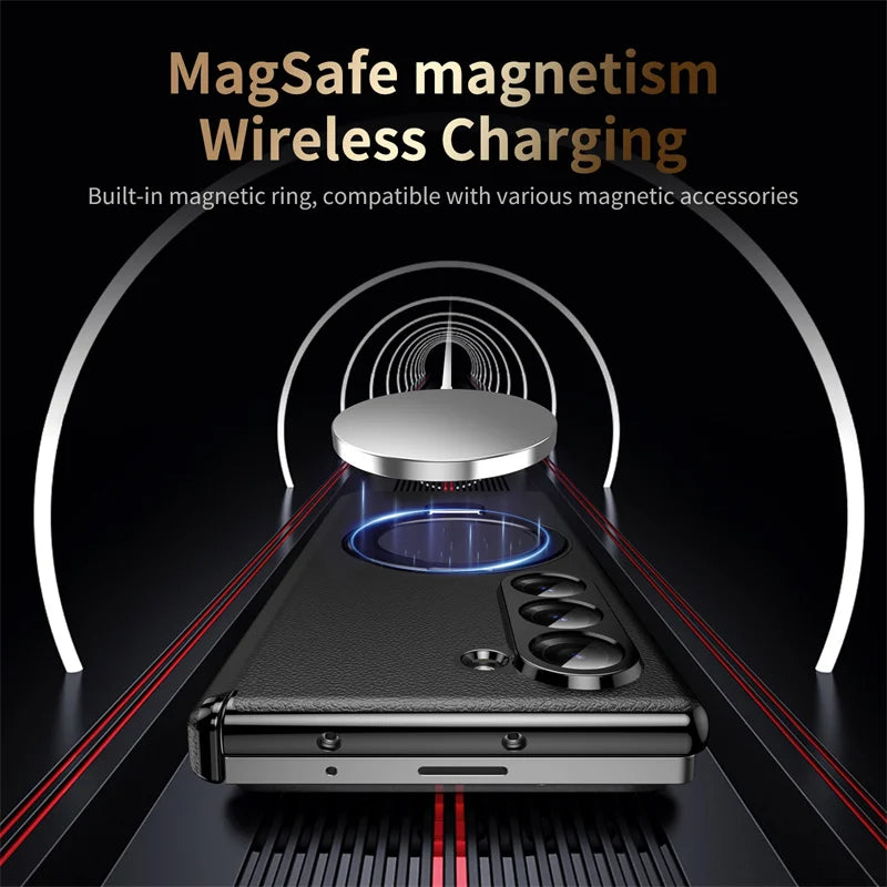 Magsafe Magnetic Hinge Case for Samsung Galaxy Z Fold 7 6 5 4 3 360 Full Protection Screen Glass Wireless Magnetic Holder Cover
