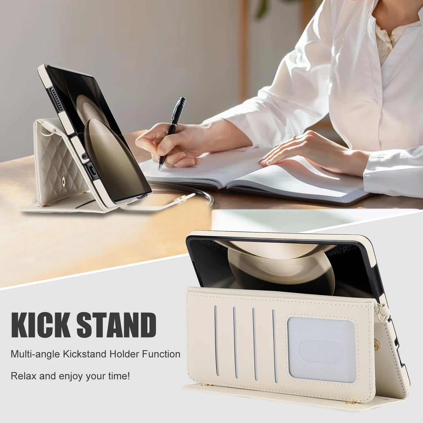 Ring Leather Zipper Wallet Card Slot Phone Case for Samsung Galaxy Z Fold 7 6 5 4 3 Shock Proof Flip Purse Holder Cover Hoesje