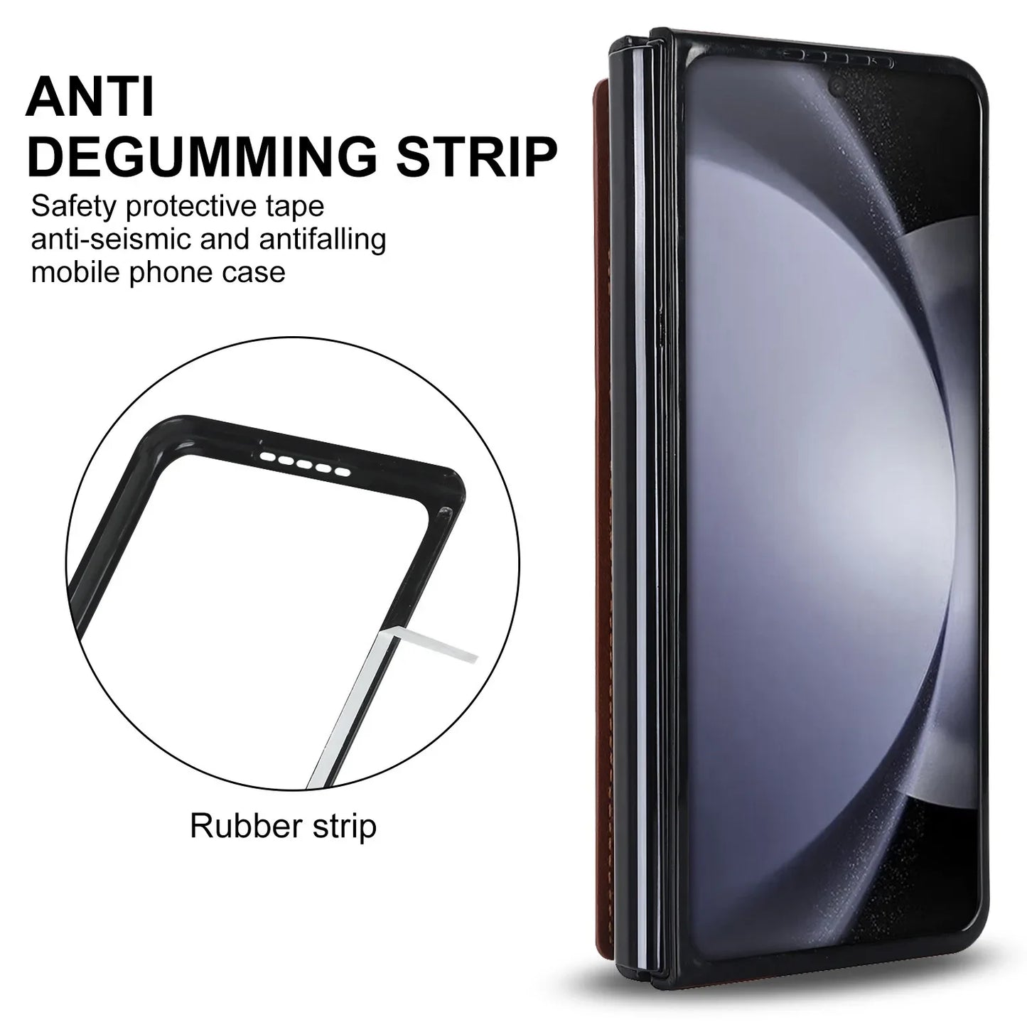 Fold7 Double Button Card Holder Wallet Phone Case for Samsung Galaxy Z Fold 7 6 5 4 3 Diamond Grid Texture Flip Pu Leather Cover