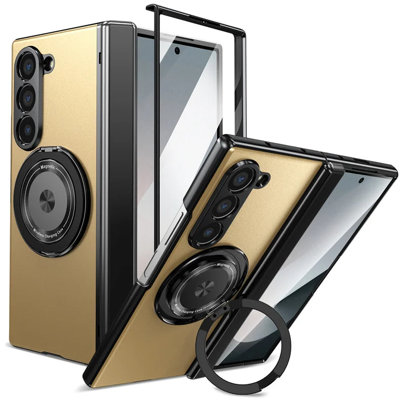 Magsafe Magnetic Hinge Case For Samsung Galaxy Z Fold 7 3 4 5 Fold 6 Screen Glass All inclusive Folding Bracket Protective Cover