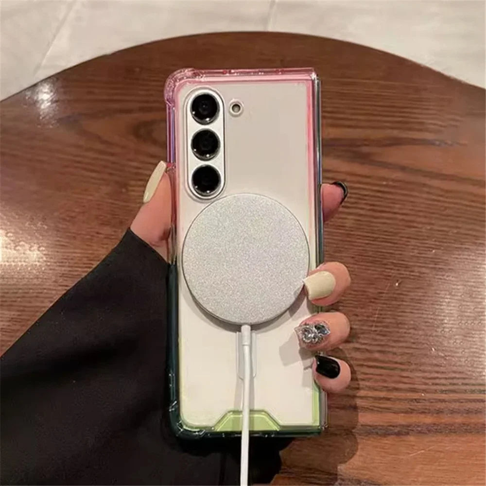 Gradient Candy Color Hyaline Shockproof Case for Samsung Galaxy Z Fold 7 6 5 4 3 5G