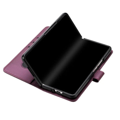 Luxury Magnetic Leather Wallet Card Phone Case for Samsung Galaxy Z Fold 6 5 4 3 Fold6 Fold5 Flip Purse Holder Cover Back Bag