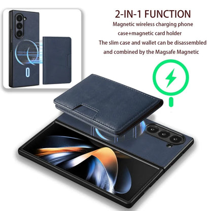 MagSafe Wireless Charging Leather Purse Phone Case For Samsung Galaxy Z Fold 7 6 5 4 3 Fold7 Fold6 Fold5 Flip Wallet Card Cover