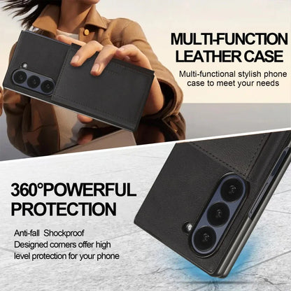 MagSafe Wireless Charging Leather Purse Phone Case For Samsung Galaxy Z Fold 7 6 5 4 3 Fold7 Fold6 Fold5 Flip Wallet Card Cover