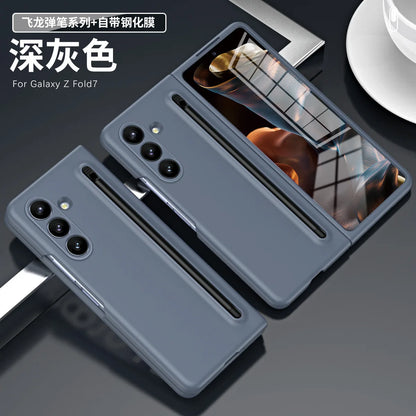 Front and Back Full Cover for Samsung Galaxy Z Fold 7 5G Fold 6 SE 5 4 3 Mobile Phone Case+Screen Film Integrated with Stylus