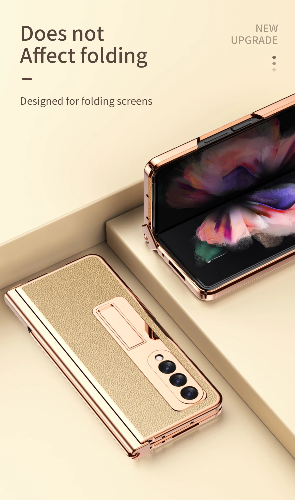 Coque With S Pen Plating Leather Case For Samsung Galaxy Z Fold 7 6 5 4 360 Full Protection Tempered Glass Kickstand Phone Cover