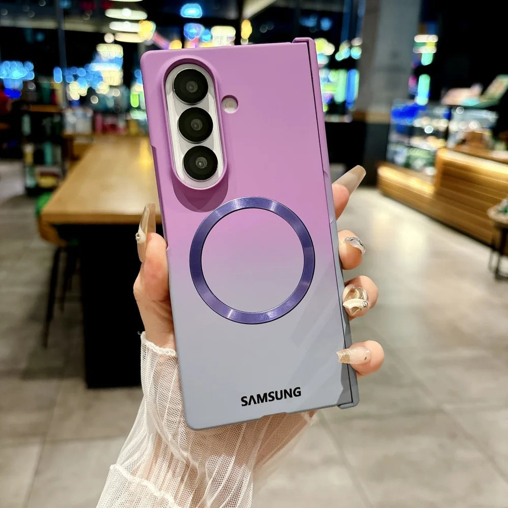 Matte Ultra Slim Liquid Silicone For Magsafe Wireless Charge Fold Phone Case For Samsung Z Fold 7 6 5 4 3 Anti Drop Bumper Cover