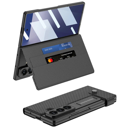 Fold7 Film+Phone Case for Samsung Galaxy Z Fold 7 Card Holder Magnetic Buckle Wallet Flip Wireless Charging Stand Leather Cover