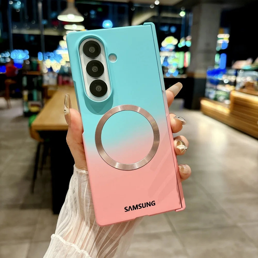 Matte Ultra Slim Liquid Silicone For Magsafe Wireless Charge Fold Phone Case For Samsung Z Fold 7 6 5 4 3 Anti Drop Bumper Cover