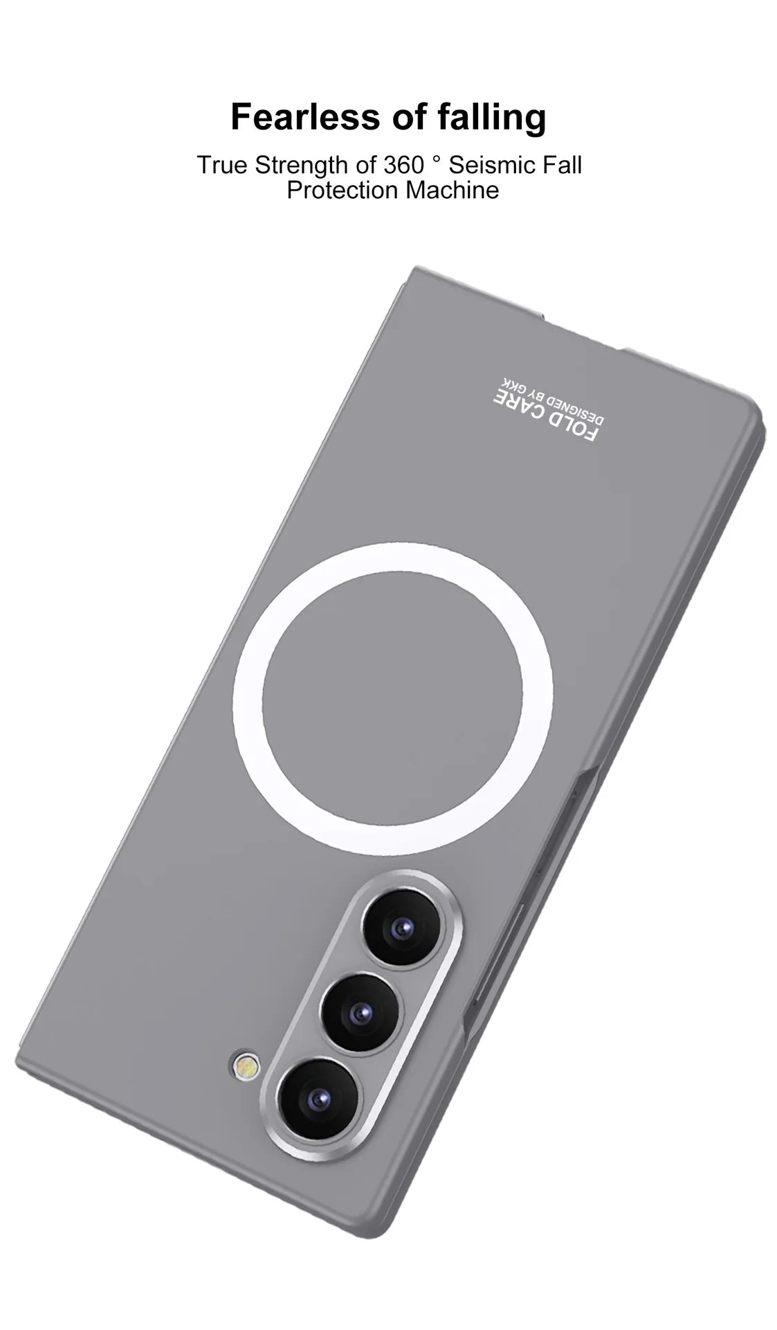 Z Fold 7 Magnetic Wireless Charging Phone Case for Samsung Galaxy Z Fold 7 Screen Protect Film Slim PC Foldable Matte Tough Cover