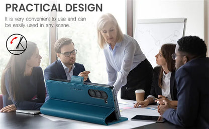 Luxury Magnetic Leather Wallet Multi Card Phone Case for Samsung Galaxy Z Fold 7 6 5 Fold6 Fold5 Shockproof Stand Cover Back Bag