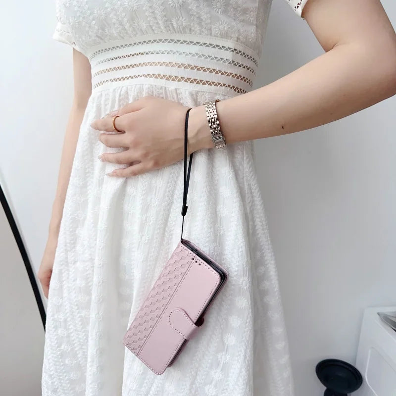 Luxury Leather Flip Purse Holder Phone Case For Samsung Galaxy Z Fold 7 6 5 4 3 Fold7 Fold6 Fold5 Wallet Card Cover Back Bag