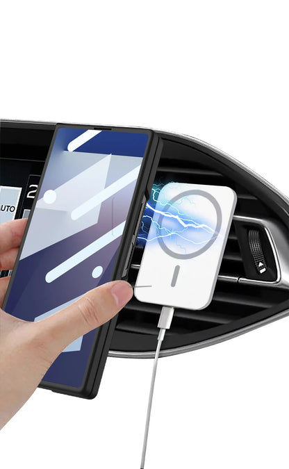 Z Fold 7 Magnetic Wireless Charging Phone Case for Samsung Galaxy Z Fold 7 Screen Protect Film Slim PC Foldable Matte Tough Cover