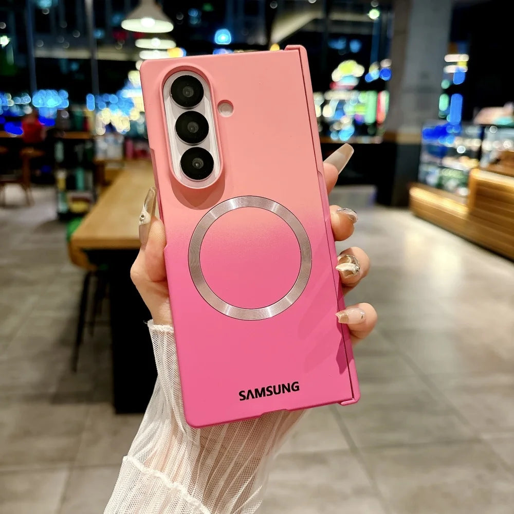 Matte Ultra Slim Liquid Silicone For Magsafe Wireless Charge Fold Phone Case For Samsung Z Fold 7 6 5 4 3 Anti Drop Bumper Cover