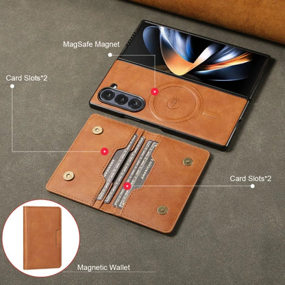 MagSafe Wireless Charging Leather Purse Phone Case For Samsung Galaxy Z Fold 7 6 5 4 3 Fold7 Fold6 Fold5 Flip Wallet Card Cover