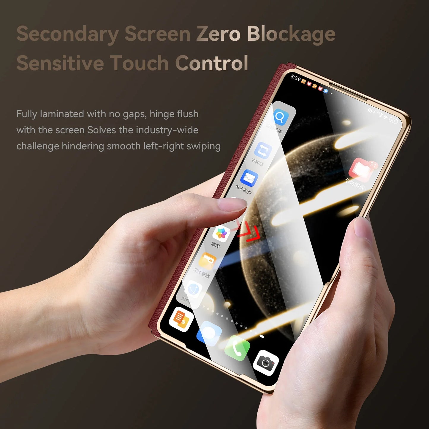 Luxury Full Cover Leather Case for Galaxy Z Fold 7 – Invisible Magnetic Protection