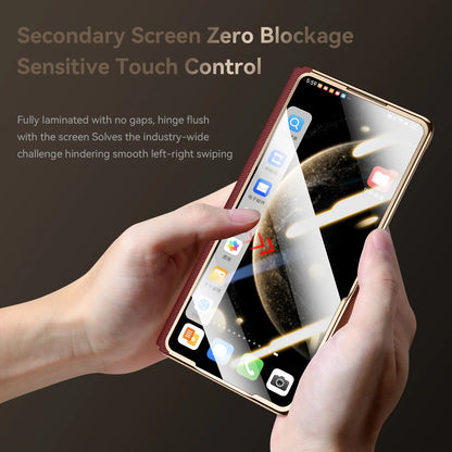 Luxury Full Cover Leather Case for Galaxy Z Fold 7 – Invisible Magnetic Protection