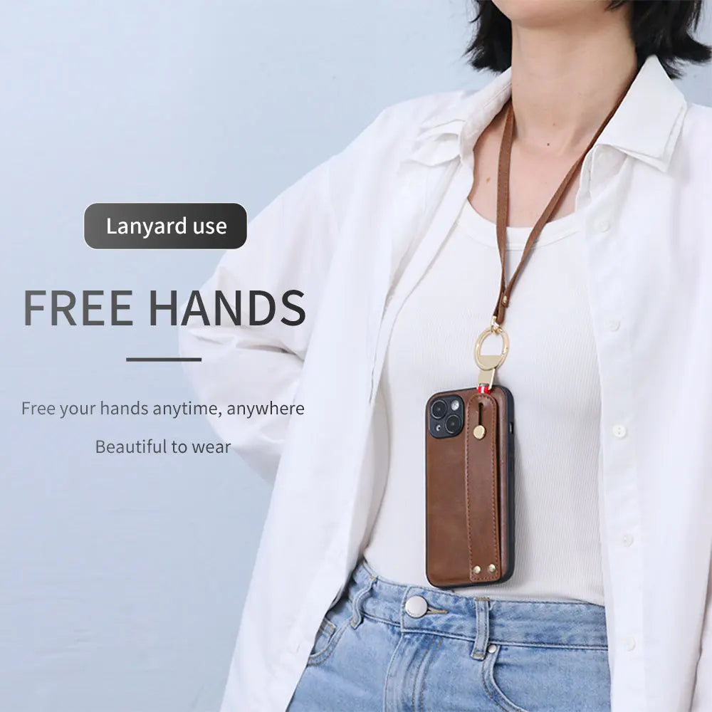 Samsung Galaxy Z Fold 7 New Anti-Shock Business Leather Wristband Cover Case For Samsung ZFold7 Non-Slip Protective Case