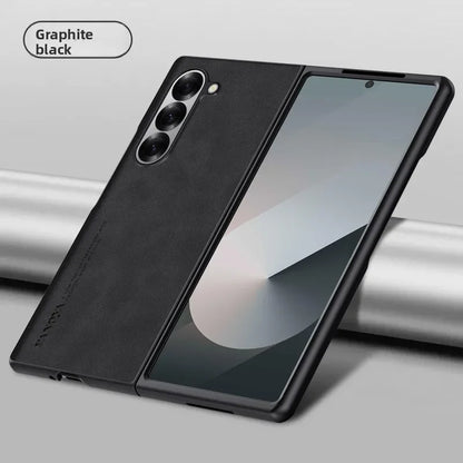 Luxury Sheepskin Leather TPU Camera Protect Sheepskin Fold Soft Phone Case for Samsung Galaxy Z Fold 7 6 5 4 3 Skin Feel Cover