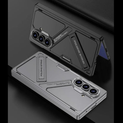 Magnetic Invisible Bracket Phone Case for Samsung Galaxy Z Fold 7 Fold7 Hinge/Screen Protection Film Slim Shockproof Hard Cover