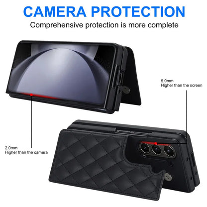 Leather Wallet Card Phone Case for Samsung Galaxy Z Fold 6 5 4 3 Fold6 Fold5 Fold4 Fold3 Shockproof Flip Stand Cover Hoesje Etui