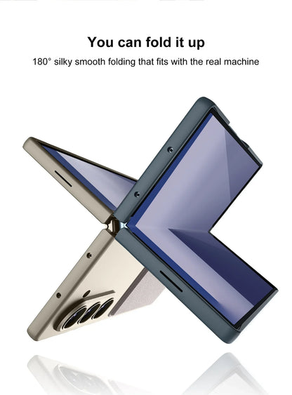 Fold7 Lichee Pattern Pu Leather Phone Case for Samsung Galaxy Z Fold 7 6 5 Card Slot Camera Protection Slim Anti Fall Hard Cover