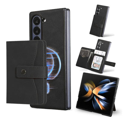MagSafe Wireless Charging Wallet Card Phone Case For Samsung Galaxy Z Fold 7 6 5 4 3 Fold7 Fold6 Fold5 Flip Purse Holder Cover