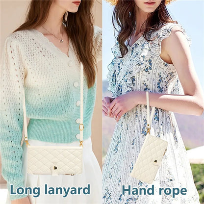 Crossbody Lanyard Leather Zip Wallet Card Slot Phone Case for Samsung Galaxy Z Fold 7 6 5 4 3 Wrist Strap Flip Stand Cover Etui