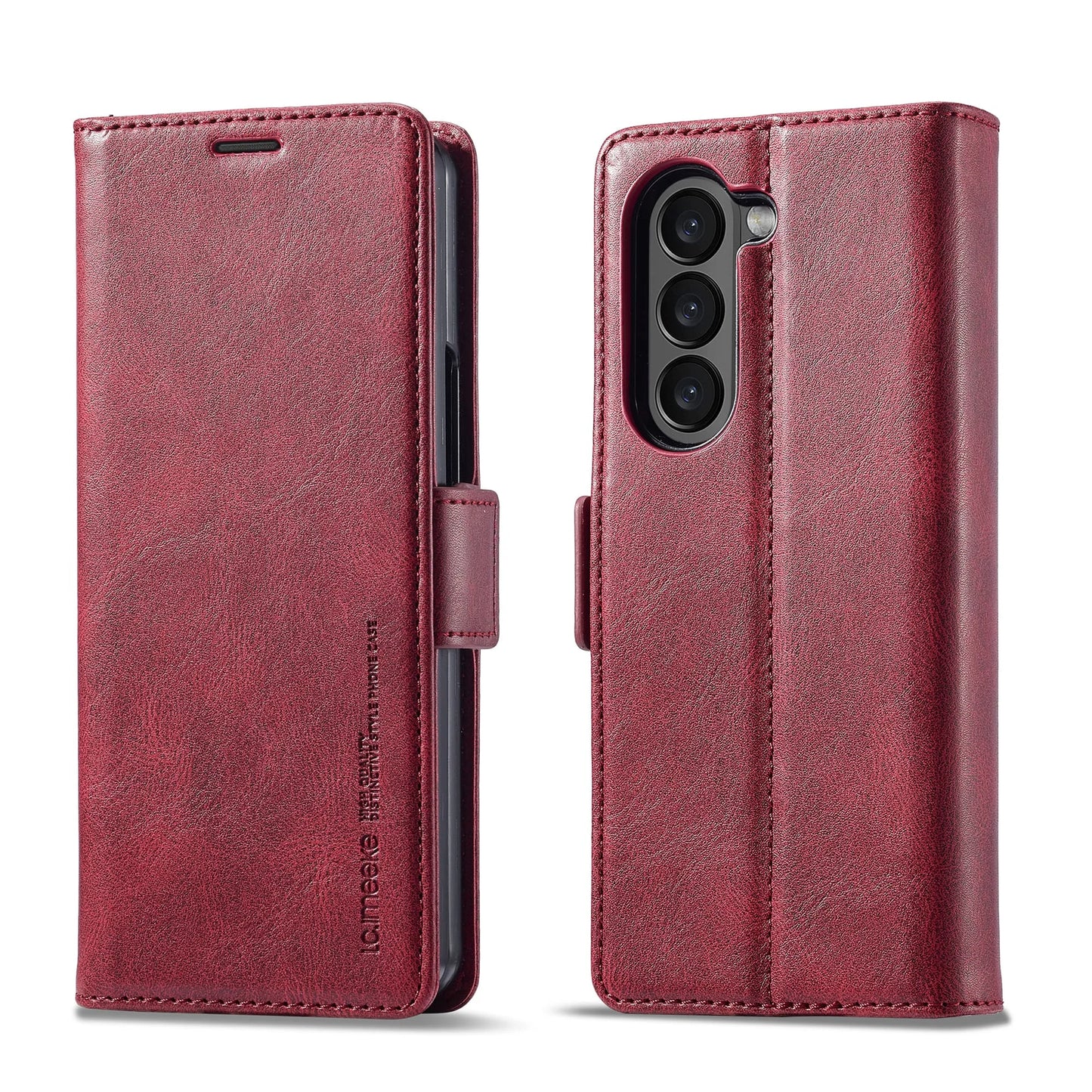 ZFold7 Magnetic Phone Case for Samsung Galaxy Z Fold 7 6 5 4 3 W22 W23 W24 RFID Blocking Card Slot Stand Buckle Pu Leather Cover