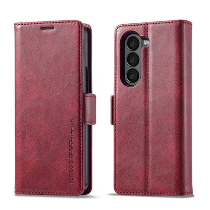 ZFold7 Magnetic Phone Case for Samsung Galaxy Z Fold 7 6 5 4 3 W22 W23 W24 RFID Blocking Card Slot Stand Buckle Pu Leather Cover