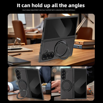 Ring Stand Magsafe Leather Case For Samsung Galaxy Z Fold 7 6 5 4 3 Z Fold7 Phone Case Magnetic Phone Cover Wireless Charging